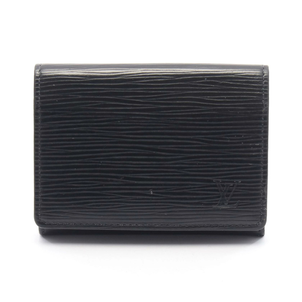 Louis Vuitton Envelope Carte De Visite Card Case Wallet Leather Epi Black